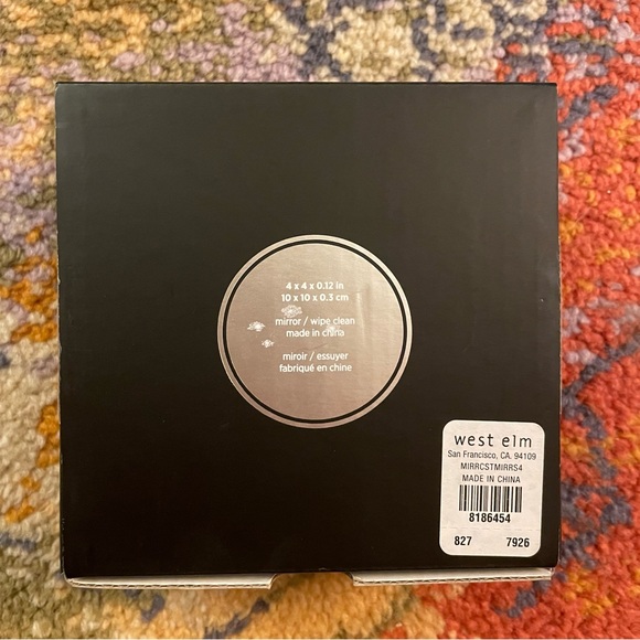 West Elm Mirrored Glass Coasters (set of 4) - Picture 7 of 7